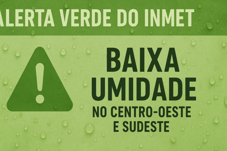 Alerta vermelho do Inmet aponta baixa umidade no Centro-Oeste e Sudeste