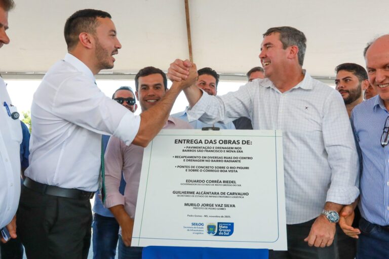 Pedro Gomes: investimento estadual ultrapassa R$ 36 milhões e contempla asfalto, pontes e saneamento