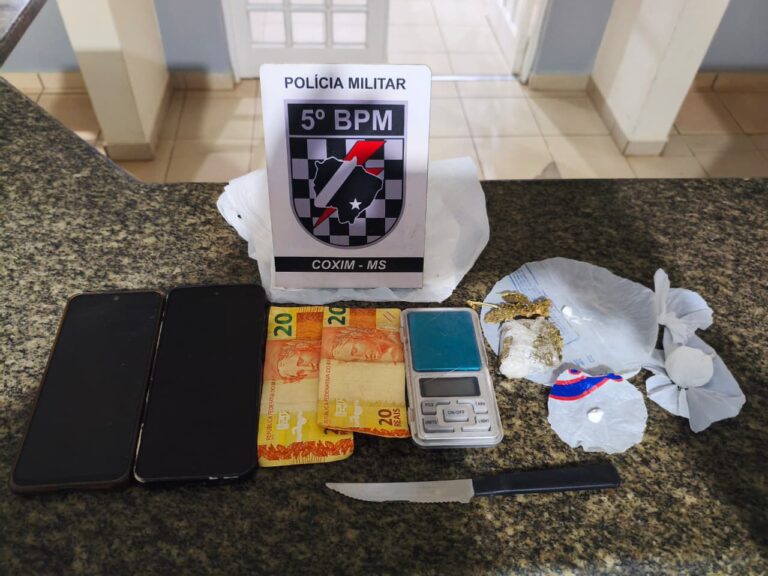 Polícia Militar prende homem por tráfico de drogas em Coxim