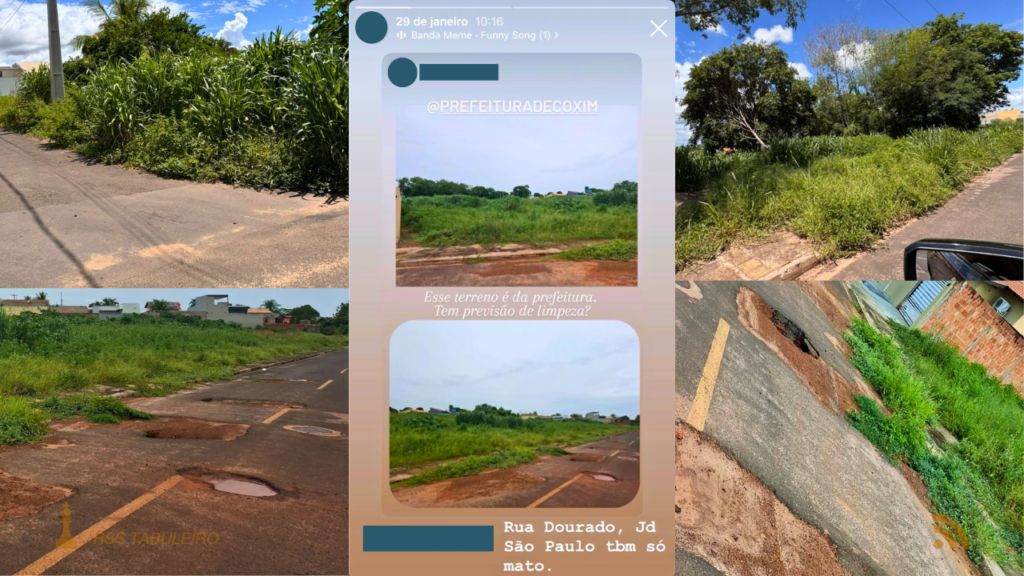 “Cobrar é fácil”: Prefeitura notifica moradores por terrenos sujos, mas população expõe abandono em áreas públicas de Coxim