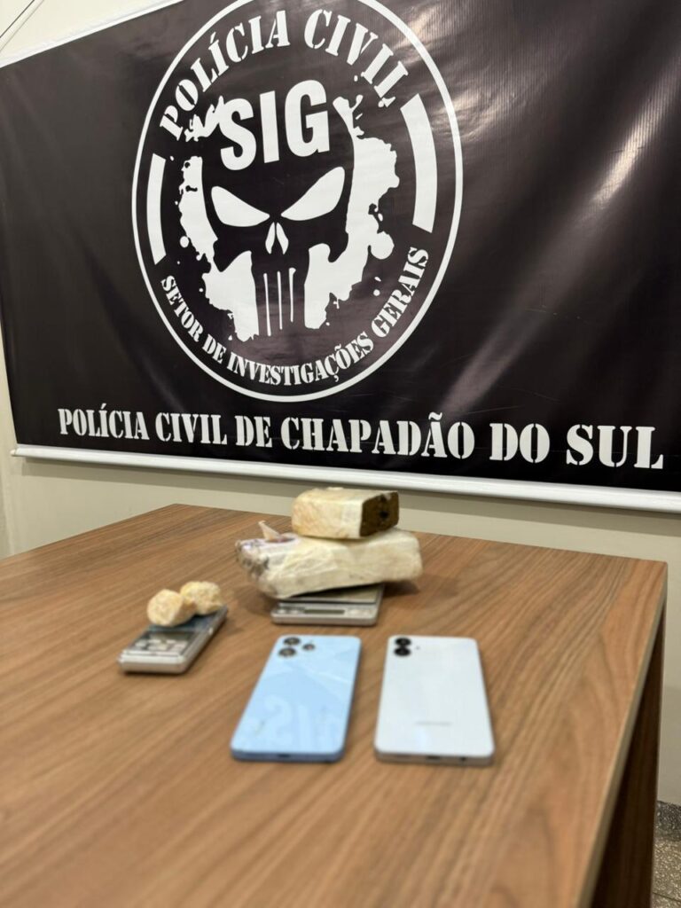 Polícia Civil realiza ação de combate ao tráfico de drogas e apreende porções de maconha e crack em Chapadão do Sul