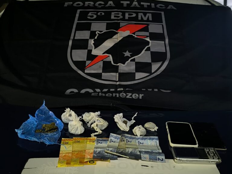 Polícia Militar prende jovem e apreende adolescente por tráfico de drogas em Rio Verde