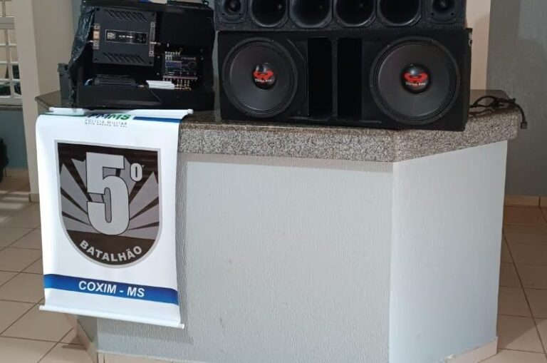 Polícia Militar apreende equipamento de som após perturbação do sossego em Coxim