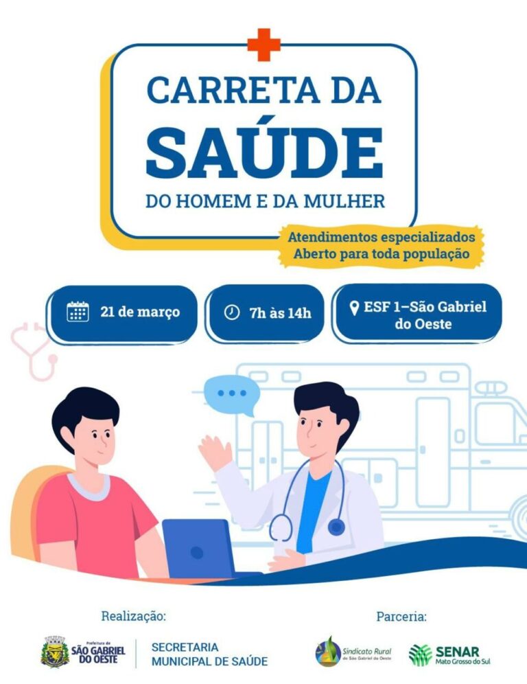 Carreta do SENAR leva atendimento gratuito à população neste sábado em São Gabriel do Oeste
