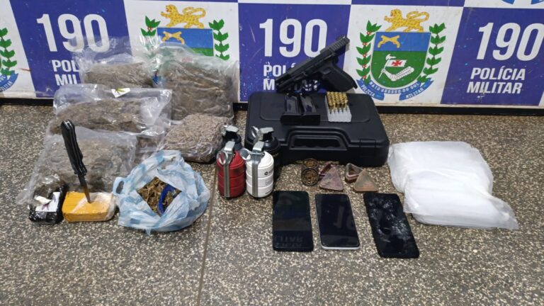Operação Saturação em Ponta Porã: PMMS apreende pistola, granadas de efeito moral e drogas no primeiro dia da ação