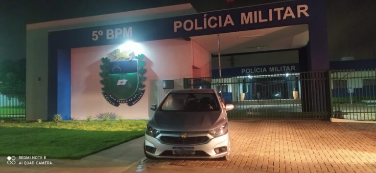 Polícia Militar de Coxim prende autor, apreende submetralhadora e recupera carro roubado de Rondonópolis