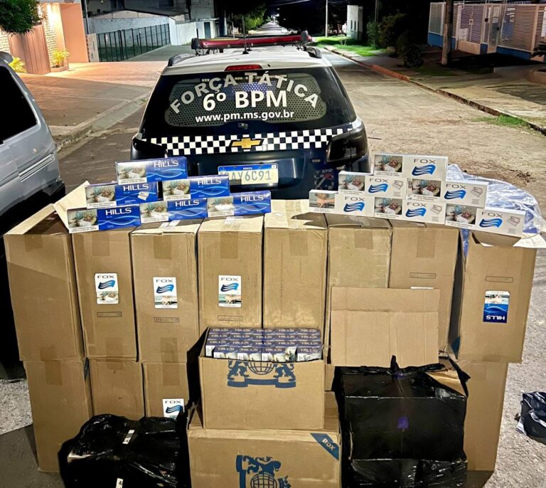 Polícia Militar apreende carga de cigarros contrabandeados