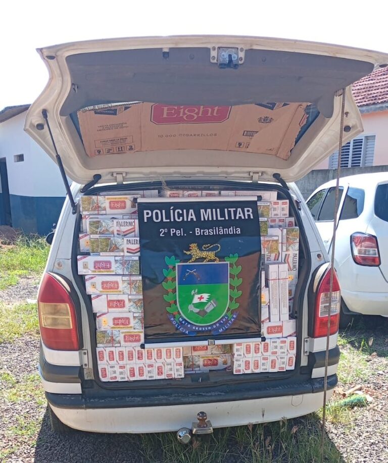 Polícia Militar em Brasilândia apreende veículos com produtos de contrabando