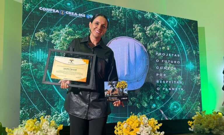 Engenheira de Coxim, Jackeline Figueiredo é premiada pelo CREA-MS com sistema inovador para gestão ambiental