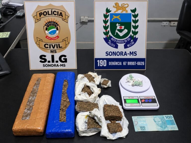 Polícia Militar prende homem e apreende mais de 2,7 kg de maconha durante ação conjunta em Sonora